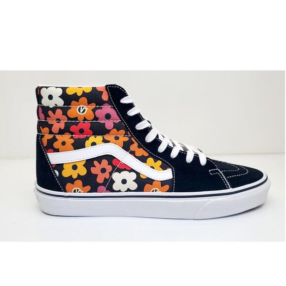 VANS SK8-HI Flower Black Suede Multicolor Canvas High Top Shoe Sneakers Men's 11 - Picture 7 of 9